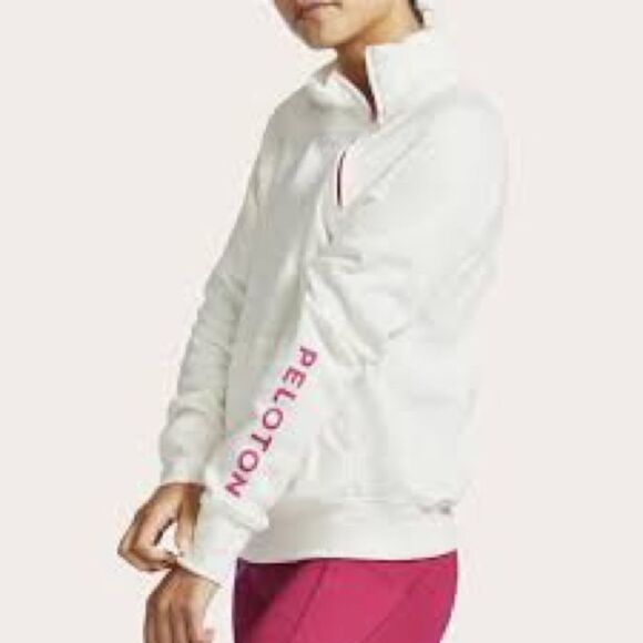 Peloton Incline Side Zip Pullover - Cream & Pink, NWT - Picture 2 of 11